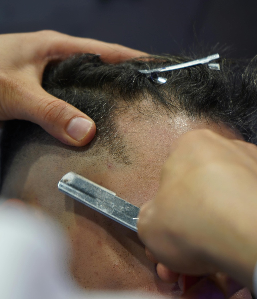 Head shaves at Laban London Barbers in Wandsworth